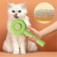 thumbnail image 3 of Cepillo limpiador de pelo de mascotas, con botón de depilación, cepillo de masaje autolimpiante para gatos y perros, cepillos autolimpiantes para perros y gatos, para rizos cortos (verde), 3 of 5