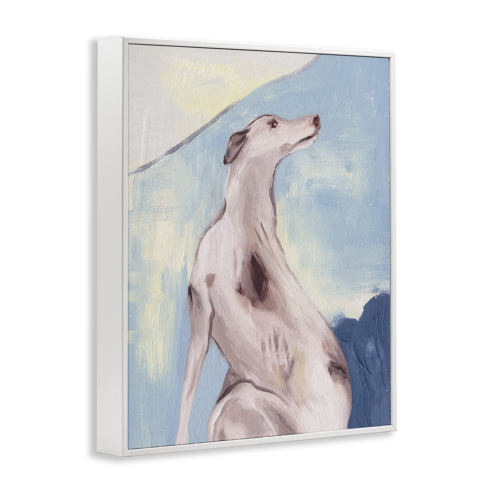 Stupell Industries Greyhound Abstract Painting Animals & Insects Painting White Framed Art Print Wall Art, 11 x 14