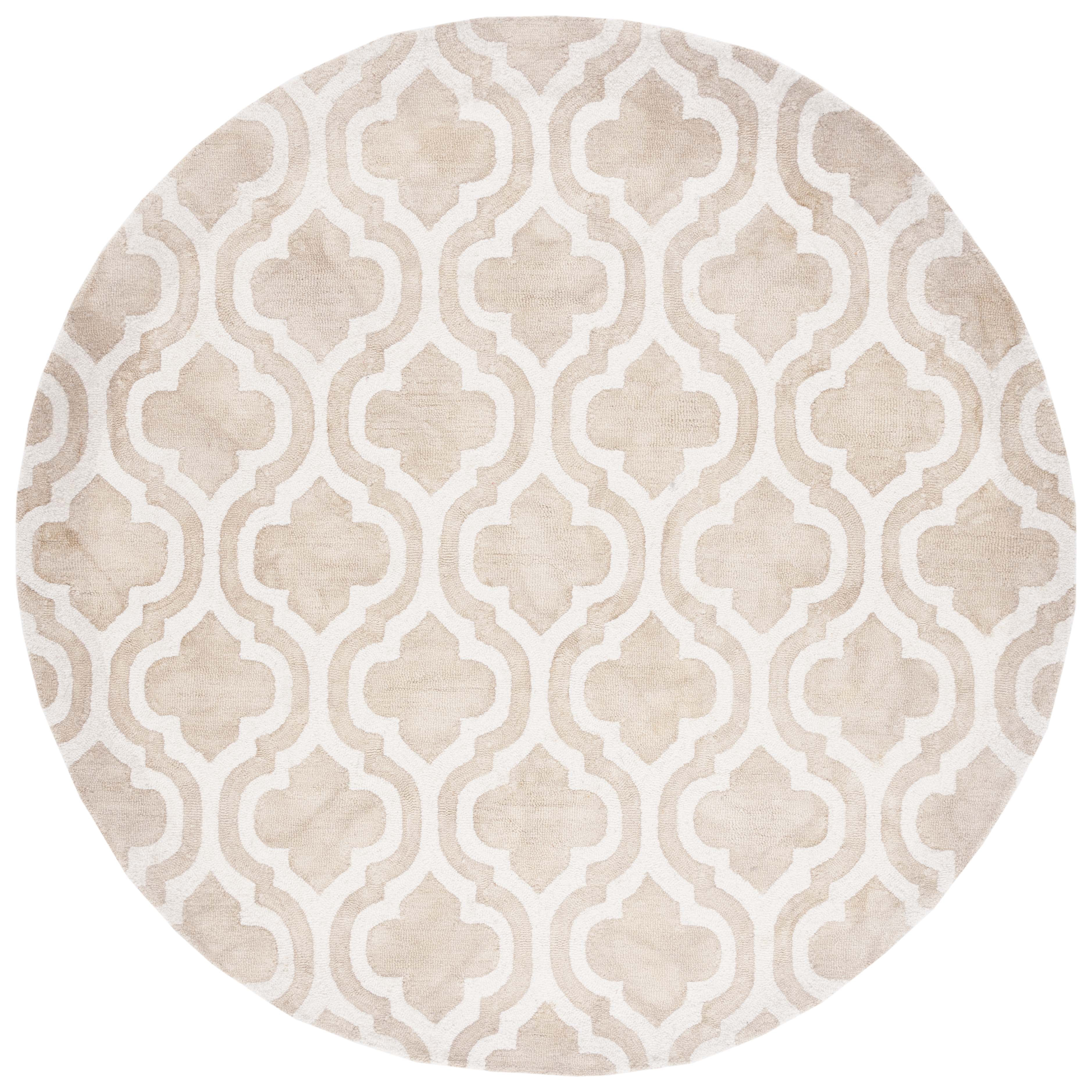 Safavieh Dip Dye Jolyon Geometric Wool Area Rug, Beige/Ivory, 7' x 7' Round