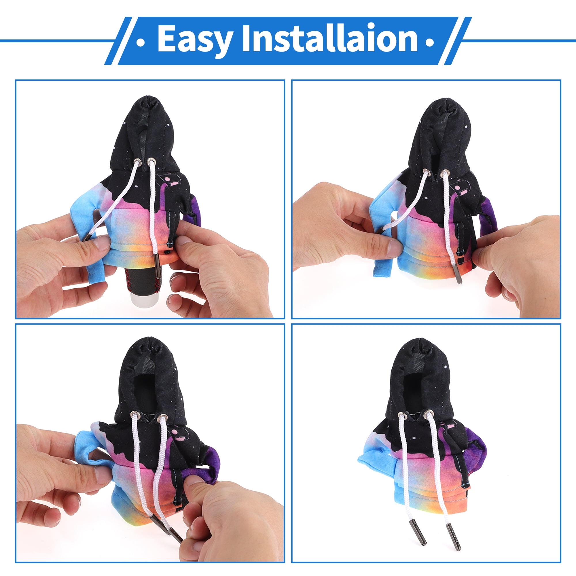 Unique Bargains Portable Gear Shift Knob Cover Protector 17x16cm Blue Green Polyester
