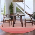 thumbnail image 4 of Gradient Pink Round Living Room Rugs 7 ft, Wood Grain Abstract Striped Simple Vintage Washable Area Rug with Non-Slip Sturdy Edge Binding Round Carpet for Kitchen Office Bedroom, 4 of 9