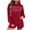 Red, variant on Lovskoo Women's Christmas Pajamas 2 Piece Lounge Sets Merry Letter Printed Corduroy Matching Outfits T-Shirt Shorts Sleepwear Loungewear Sweatsuits Red