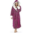 thumbnail image 3 of 2023 Fleece Bathrobe Women Soft Dressing Gown Hooded Fluffy Towling Bath Robe-1, 3 of 4