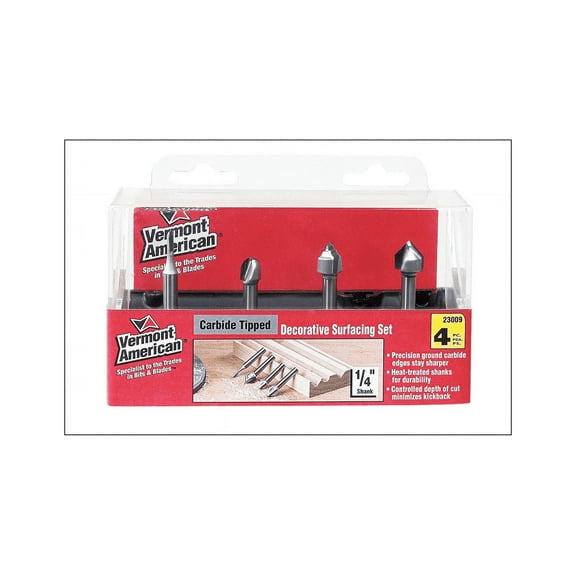 Vermont American 23009 VA Carbide Decor Surfacing Set, 4-Piece