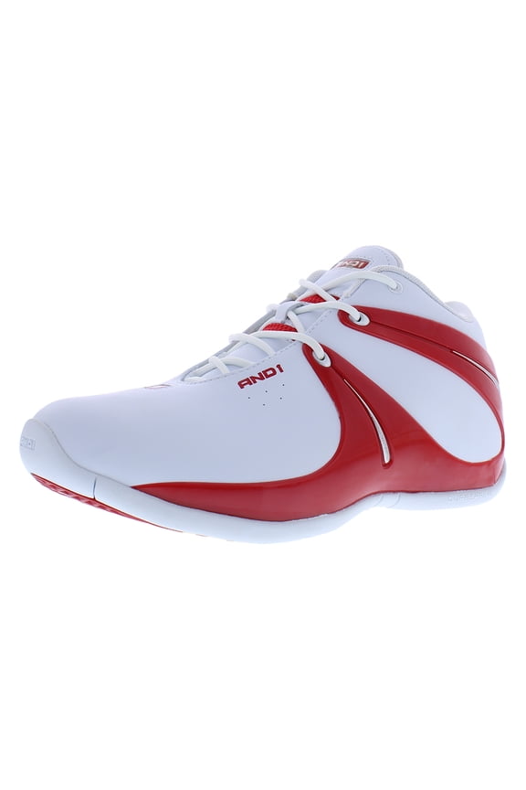 Rise Mens Shoes Size 9.5, Color: White/Chinese Red/Silver