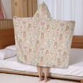 thumbnail image 5 of Beige Princess Unicorn Pattern Hooded Bath Towel，50"x30" for Ages 3 To 12 Kids, Quick Dry Lightweight Soft Microfiber Hood Beach Towel Cover Up for Kids, 5 of 7