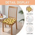 thumbnail image 2 of Yellow Polka Dot Sunflower Pattern Seat Covers for Dining Room Chairs Set Of 4,Stretch Printed Washable Chair Seat Cover with Elastic Ties and Button,Removable Waterproof Couch Cushion Covers, 2 of 6