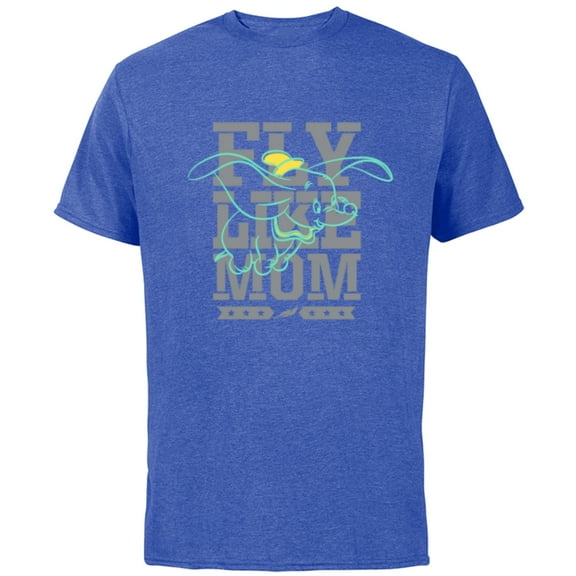 Disney Dumbo Fly Like Mom Mother's Day - Short Sleeve Cotton T-Shirt for Adults - Customized-Royal Heather