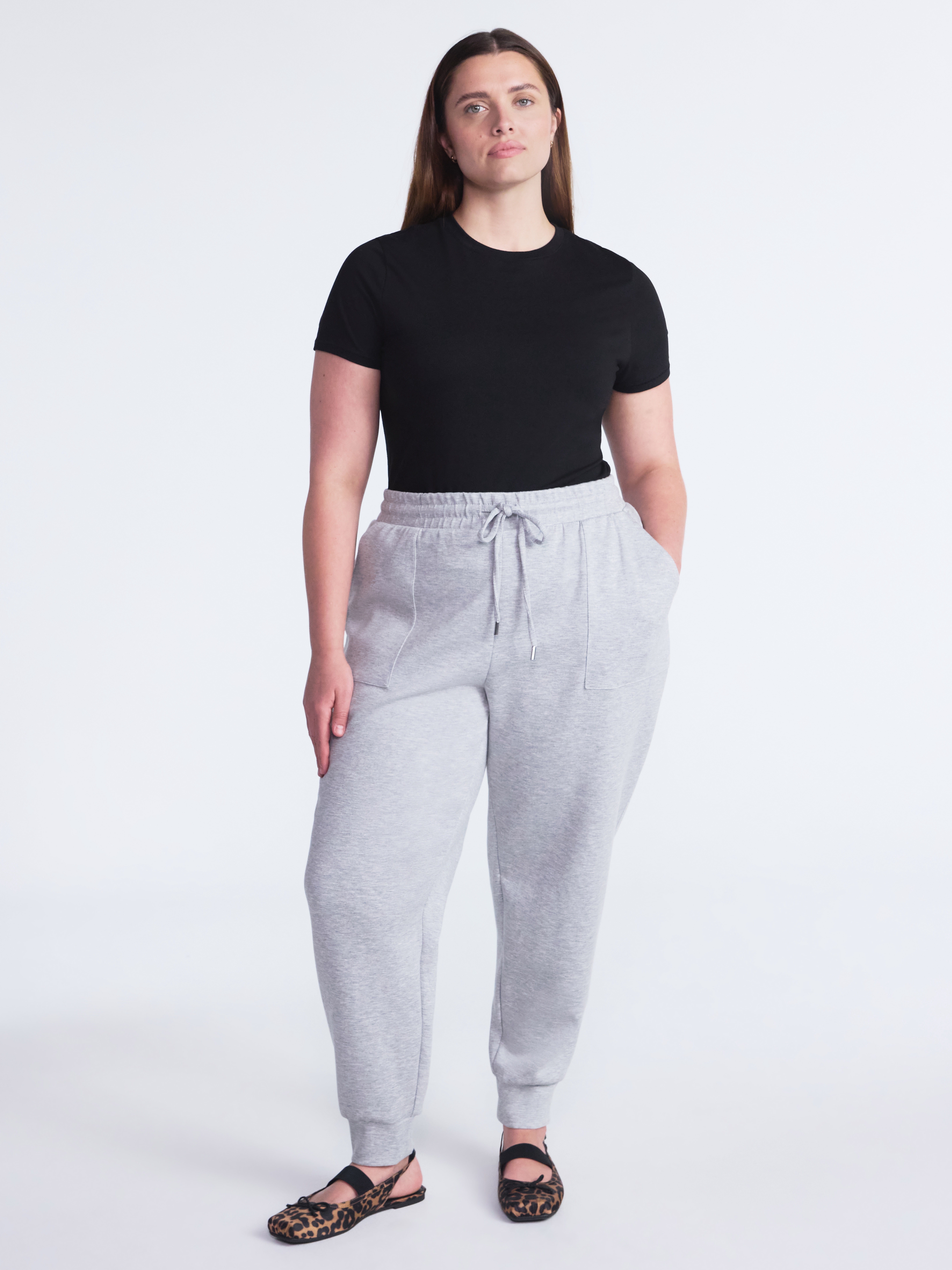 Scoop Women's and Women's Plus New Scubaknit Jogger Pants, Sizes XS-4X