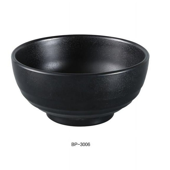 Yanco BP-3006 Black Pearl-2 Woodong Noodle Bowl, Black - 26 oz - Pack of 48