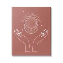 Stupell Industries Lunar Solar Hands Reaching Stars Astral Design Canvas Wall Art, 30 x 40, Design by JJ Design House LLC