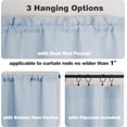 thumbnail image 4 of Chyhomenyc Bennet Kitchen Curtains 36 Inch Length, Faux Linen Textured Small Cafe Curtains, Light Filtering Short Window Curtain for Bathroom Basement, 30x36 inch, 2 PCS,Aqua with Greenish Tone, 4 of 5