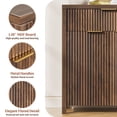 thumbnail image 5 of Aufeile Set of 3 Sideboard Buffet Cabinet with Storage, Modern Modular Fluted Accent Cabinet with 3 Drawers & Adjustable Shelves for Dining Room Living Room, Walnut, 5 of 9