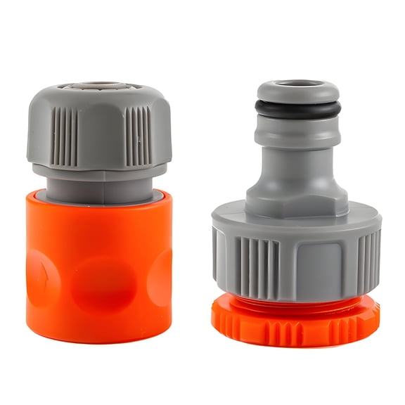 ICERUN 2 Set of Garden Hose Quick Connect,1/2 Inch Quick Connect Hose Fittings,Plastic Hose Bib Hose Connector,orange