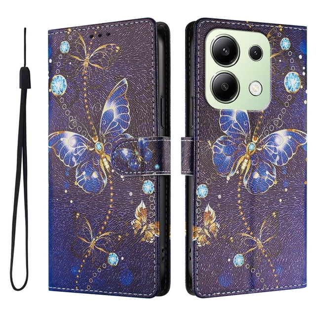 FOXDOCK Funda Tipo Cartera para Xiaomi Redmi Note 13 4G con Soporte y Correa – Diseño de Patrones Lindos