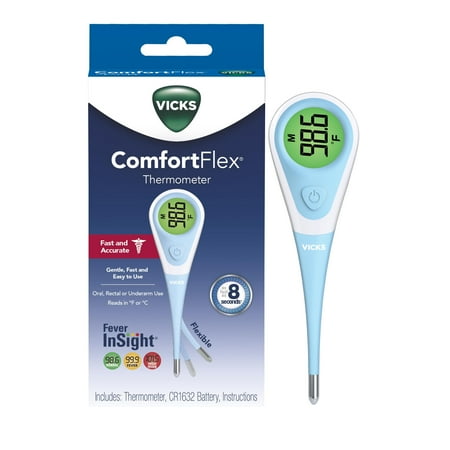 Vicks Comfort Flex Fever In-Sight Digital Thermometer for Adults & Baby Thermometer for Infants, All Ages, V966US