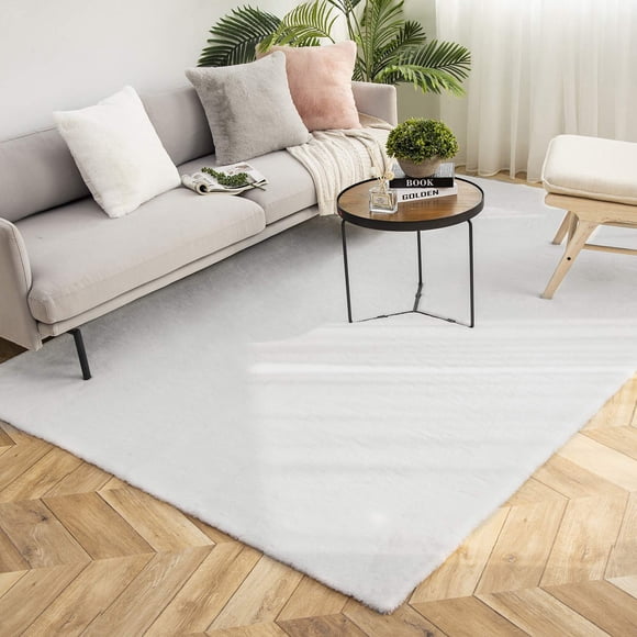 Alfombra de piel sintética Ashler Home Deco gris 183x274 cm lavable a máquina
