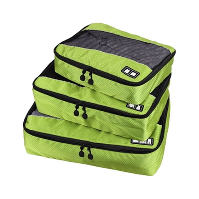 sweethay 3 uds bolsa de almacenamiento con cremallera práctica gran capacidad ropa interior sujetador calcetines organizador bolsas elegante Almacenamiento y organización del hogar Verde