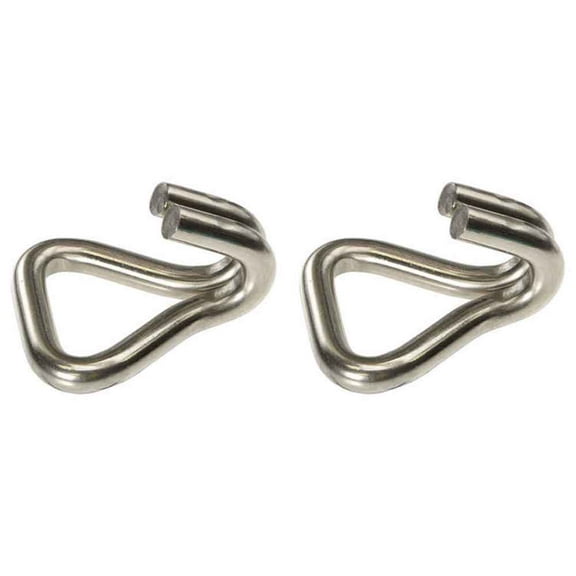 2" Double J Stainless Steel (Type 304) Wire Hook - 2 Pack