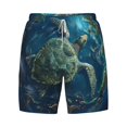 thumbnail image 4 of Lsque Mens Swim Trunks Artistic Turtle Earth Pattern - Bathing Suit Compression Liner - Beach Swim Shorts Swimwear - (S-3XL) - Stretch Quick Dry -Large, 4 of 9