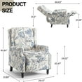 thumbnail image 5 of DREAMSIDEA Push Back Recliner Living Room, Wingback Reclining Sofa Chair,High Back Recliner Reading Chair with Footrest for Living Room/Office/Apartment, Blue Plants-2 Pcs, 5 of 5