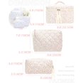 thumbnail image 3 of 3PCS Makeup Bag SET Large Travel Quilted Zipper Soft Cosmetic Case Pouch for Women Girls Make Up,Floral Pink, 3 of 4