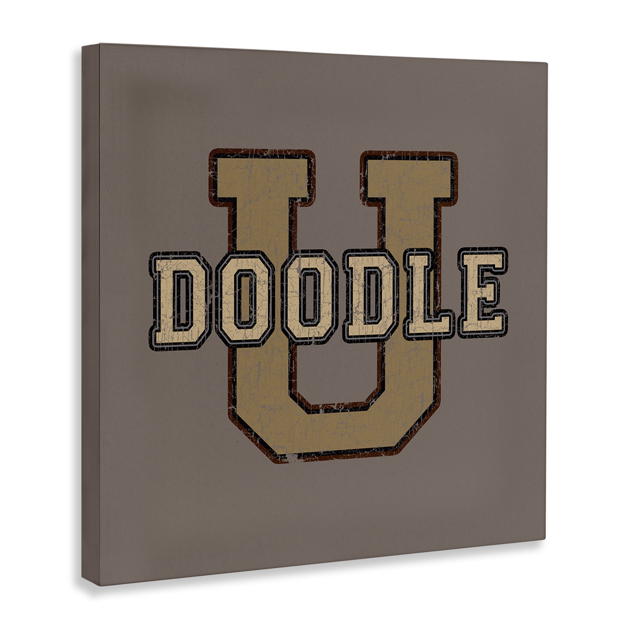 Stupell Industries Vintage Doodle U Novelty & Humor Painting Wrapped Canvas Art Print Wall Art, 24 x 24