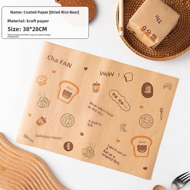 Papel para envolver sándwiches Papel para arroz absorbente de aceite Papel para hamburguesas Papel recubierto Papel para pan Freidora de aire Papel especial para hornear Papel para aceite