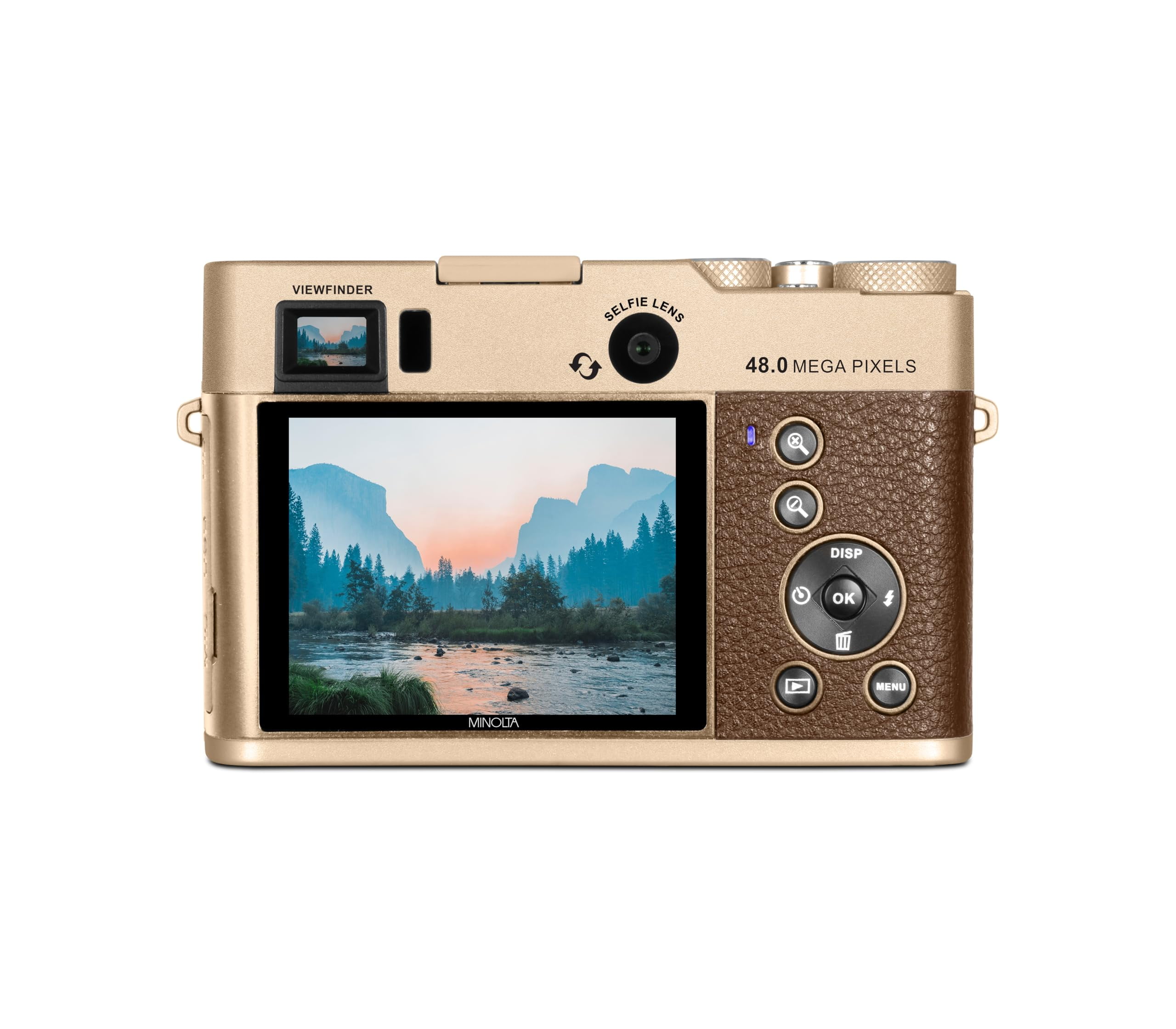 ゴールド タブレット デュアルカメラ Minolta MND70 Retro 48 MP Autofocus Digital Camera with 5K Ultra