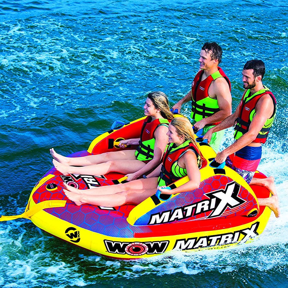 WOW Watersports Macho 2 Rider Inflatable Water Deck Tube Boat Towable 16-1010 