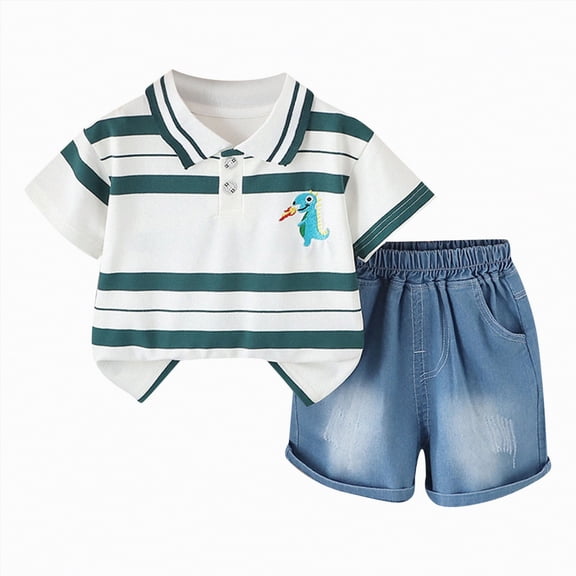 Toddler Boys Clothes Baby Outfits for Kids Spring Summer Cotton Cartoon Printed Short Sleeve Sports 3 6 12 18 24 Months 3T T-Shirt Tops Long Pants Hoodie Sweatshirt Tops and Shorts 2PCS Set