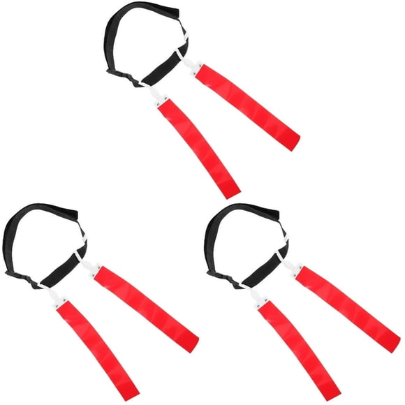 LEEYNEER Set of 3 Football Party Supplies Soccer American Belt Flag Rugby Waist Game Man Flags for Style Red Ribbon Pvc