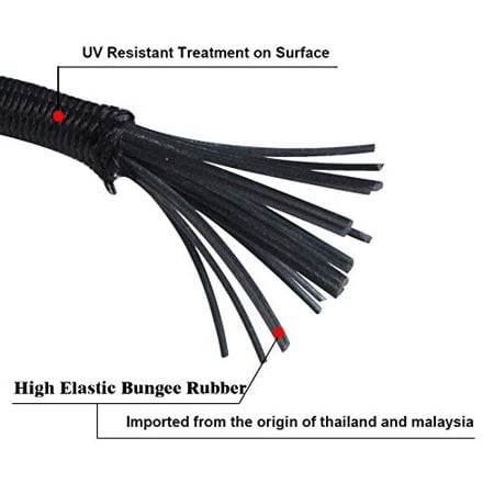 Joneaz Ball Bungee Cords 12 inch, UV Resistant Heavy Duty Tie Down Cord,50 Piece