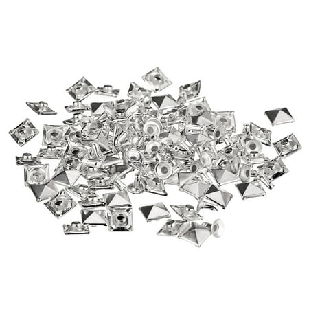 

120Sets Spike Rivet 8mm Cone Rapid Rivet Nailhead Studs Copper Punk Square Spikes (Silver Tone)