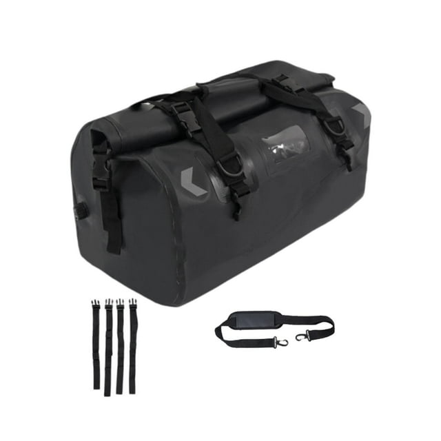 Bolsa trasero para cicleta, bolsa de sillín impermeable, resistente al agua con correa, bolsa de asiento trasero portátil versátil, bolsa de equip Negro 66L