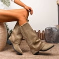 thumbnail image 5 of Shadoumai Women Slouchy Knee High Boots Casual Round Toe Pull On Riding Biker Boots Fold Over Chunky Low Heel Platform Boot, 5 of 9
