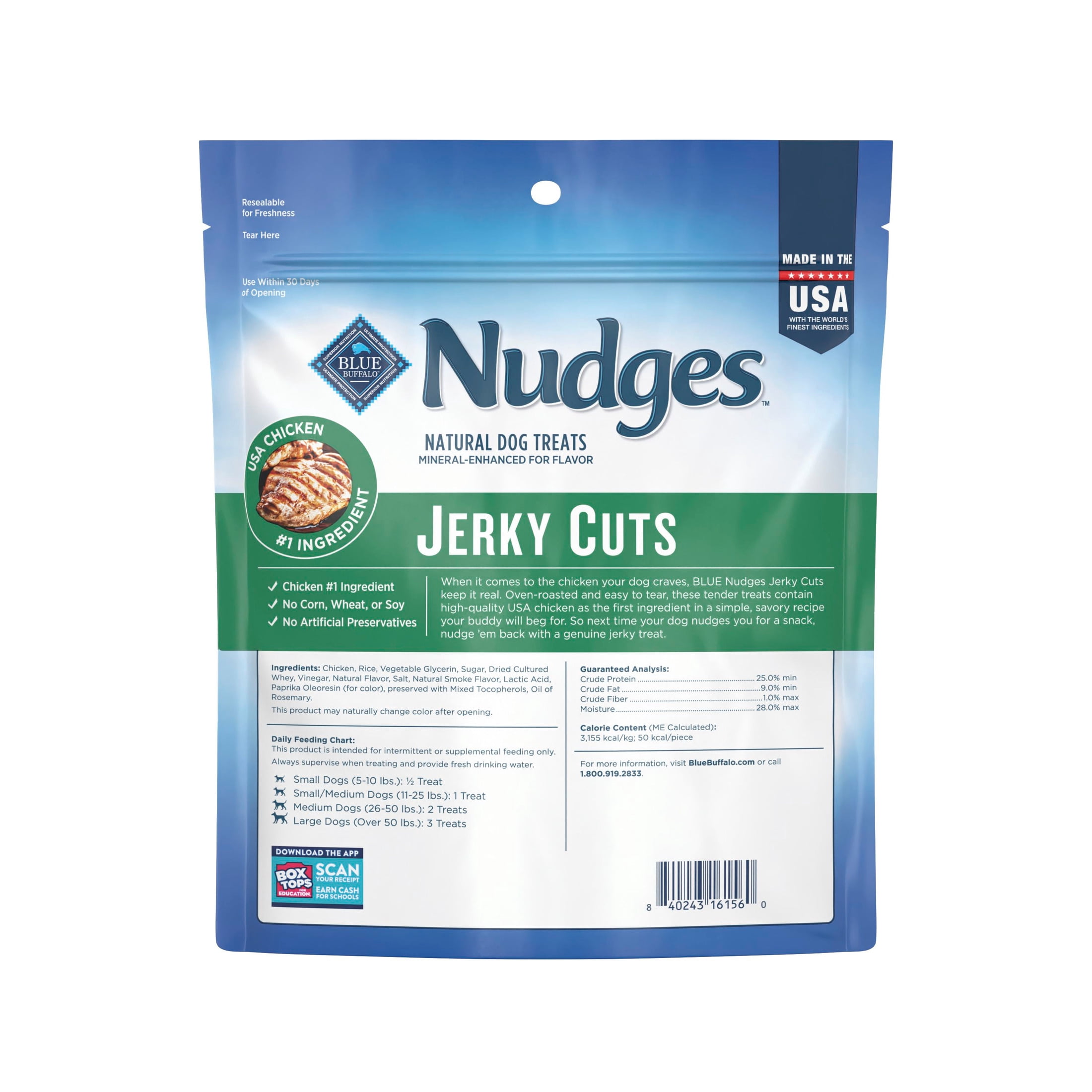 Blue Buffalo Nudges Jerky Cuts, Natural Dog Treats, Chicken Jerky, 28oz Bag