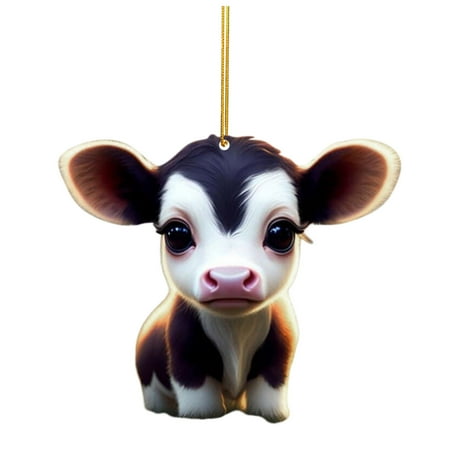 

MOVAWAKY Cute Cartoon Cow Car Pendant Home Tree Decoration Christmas Tree Ornament Window Decorations Hanging Lights 6 Ft Garland for Stairs Rose Chandelier Man Erasers 12 Days of Christmas Bead