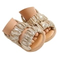 thumbnail image 3 of YMNXA Kids Toddler Girls Sandals Soft Sole Non Slip Open Toe Solid Color Comfortable Breathable Summer Walking Shoes For Daily Wear,Gold,0-6 Months, 3 of 6