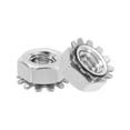 thumbnail image 1 of Uxcell 50Pack 1/4"-20 K-Lock Nut con arandela de diente externo, acero inoxidable 304 plateado, 1 of 6