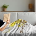 thumbnail image 3 of Queen Bee Soft Flannel Fleece Throw Blanket, Makhenda Patterned Bee on Color Splashed Background Hand Drawn Doodle Sketch, Cozy Plush for Indoor and Outdoor Use, 50" x 60", Brown Yellow, by Ambesonne, 3 of 5
