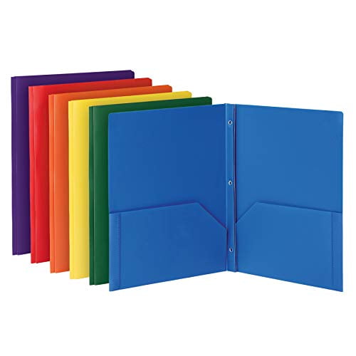 Orange Folders NEW GENERATION Home or Storage 2 Pocket Plastic Folders Durable Heavy Duty Letter Size School Poly Portfolio with Pockets Great to Use at Office