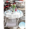 thumbnail image 5 of Outdoor Tablecloth with Umbrella Hole for Patio/Picnic/Party/Camping, Blue Polka Dots Waterproof Table Cloth Round Cover Washable, Watercolor Abstract Art Retro (Dia 54"), 5 of 8