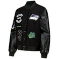 thumbnail image 2 of Women's The Wild Collective Black Seattle Seahawks Varsity Full-Snap Sparkle Jacket, 2 of 3