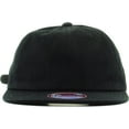 thumbnail image 3 of Black Classic Cotton Flat Brim Unconstructed Baseball Cap Adjustable Strapback Style, 3 of 6