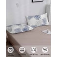 thumbnail image 4 of Blue White Pillow Covers King Size, Abstract Grey Chrysanthemum Flower Floral Soft Bed Throw Pillowcases Breathable Cooling Long Lumbar Body Pillow Sham Cover for Bed Sofa 20''x40'', 4 of 7