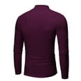 thumbnail image 3 of LilyLLL Mens High Neck Long Sleeve Fleece Sweater Tops Solid Color Jumper Shirts, 3 of 3