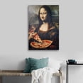 thumbnail image 3 of Funny Mona Lisa Eating Pizza Picture Print Wall Art Poster Painting Canvas Posters Artworks Gift Room Aesthetic 16x24inch(40x60cm), 3 of 6