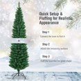 thumbnail image 6 of 6FT Slim Pencil Christmas Tree with 400 Realistic PVC Branches, Artificial Slim Christmas Tree with Metal Base, Slim Fir Xmas Tree for Holiday Decoration, 6 of 9