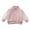 Pink, variant on Unisex Kids Varsity Bomber Jacket Boys Girls Baseball Collar Sweatshirt Teen Long Sleeve Drop Shoulder Coat Preppy Outerwear